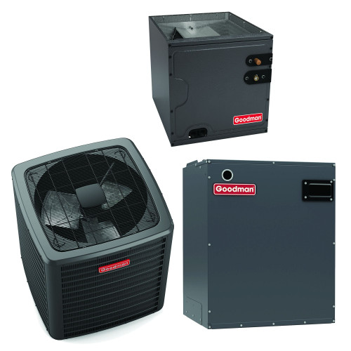 Goodman 1.5 Ton 15.5 SEER2 R-32 Heat Pump System (1,200 CFM) - GLZS5BA1810 - CAPTA2422B3 - MBVB12BP1X00A  Mini Split Systems Direct