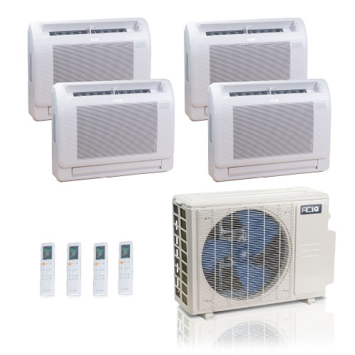 27,000 BTU ACIQ Standard 25 SEER2 Quad Zone Floor Mount Mini Split Heat Pump System - R454B | 230V - 9 + 9 + 9 + 9 - ES-27Z-M4C / ACIQ-09FM-HH-MD-4  Mini Split Systems Direct