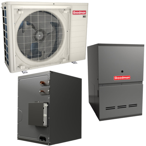 Goodman | 3 Ton | 16.6 SEER2 | R-32 Refrigerant | Dual Fuel System | GZV6SA3610* + CHPEA3626C3 + GCVC800805CX | Communicating | 26" Cabinet Width | Horizontal | Coil | 80,000 BTU/h | Downflow/Horizontal | Two-Stage | Variable-Speed ECM | Low NOx | Fu