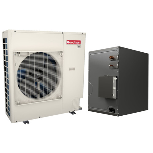 Goodman | 4 Ton | 14.3 SEER2 | R-32 | Heat Pump Condenser and Evaporator Coil System | GZV6SA4810A | CAPEA4830C3 | 21" Cabinet Width | Upflow/Downflow | Cased Coil