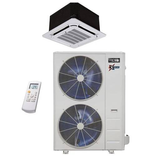 48,000 BTU 23 SEER ACiQ Single Zone Ceiling Cassette Mini Split System | Extreme Series - ACIQ-48CC-HH-MC / ACiQ-48ZPL-HP230C  Mini Split Systems Direct