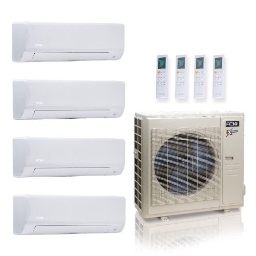 36,000 BTU ACIQ Extreme 23 SEER2 Quad Zone Wall Mount Mini Split Heat Pump System - R454B | 230V - 6 + 9 + 9 + 9 - ACiQ-36Z-HH-M5C / ACIQ-06W-HH-MD / ACIQ-09W-HH-MD-3  Mini Split Systems Direct