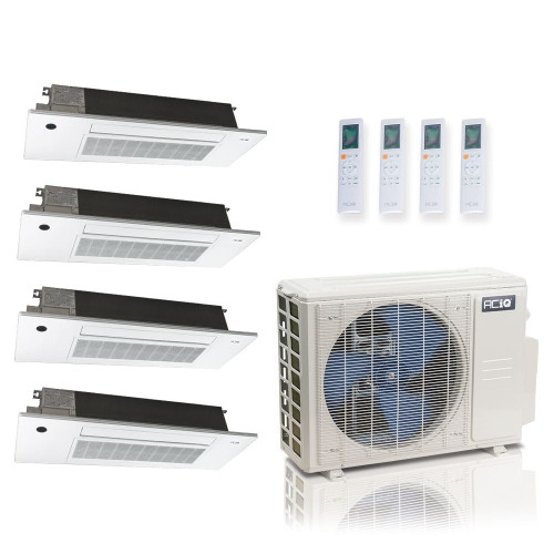 36,000 BTU ACIQ Standard 24 SEER2 Quad Zone Slim Ceiling Casette Mini Split Heat Pump System - R454B | 230V - 6 + 6 + 6 + 6 - ES-36Z-M5C / SCC-06-HH-MB-4  Mini Split Systems Direct
