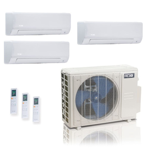 36,000 BTU ACiQ Standard 24 SEER2 Tri Zone Wall Mount Mini Split Heat Pump System - R454B | 230V - 6 + 9 + 24 - ES-36Z-M5C / ACIQ-06W / ACIQ-09W / ACIQ-24W  Mini Split Systems Direct