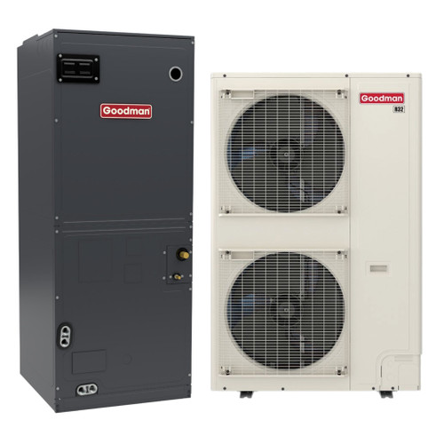 Goodman 4 Ton 18.0 SEER2 R-32 Central Heat Pump Split System | GZV9SA4810 + AHVE60DP0300 | 24½" Multi-Positional Air Handler