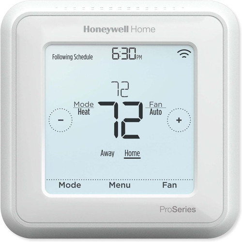 Honeywell Home TH6320ZW2007/U Z-Wave T6 Pro Programmable Touchscreen Thermostat with SmartStart, Low Voltage, UWP Mounting System, Cover Plate, Color - White