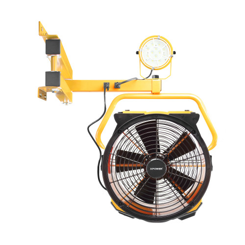 XPOWER FA-420K2 1/3 HP 3600 CFM 5 Speed 18" Warehouse, Dock, Trailer Cooling Fan with 3 Hour Timer, DA-510 40" Wall Mount Arm, and L-30 LED Spotlight - FA-420K2  Mini Split Systems Direct