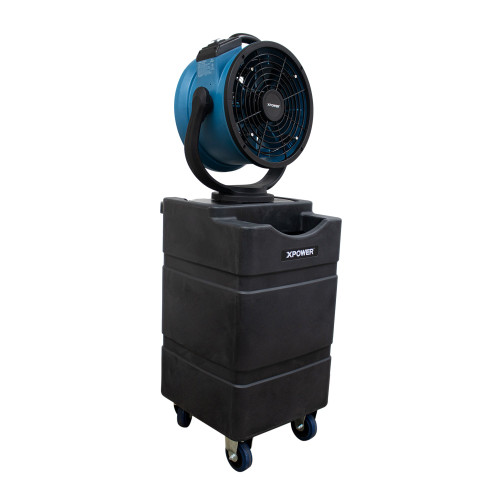 XPOWER FM-88WK2 Multipurpose Oscillating 3 Speed Outdoor Cooling Misting Fan with Built-In Water Pump, Hose, and WT-90 Mobile Water Reservoir Tank - FM-88WK2  Mini Split Systems Direct