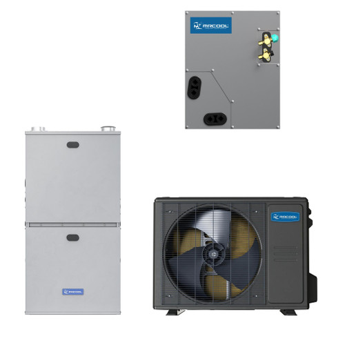 MRCOOL 3 Ton Central Universal Air Conditioner and 96% AFUE, 80K BTU 17.5" Gas Furnace Split System - Upflow or Horizontal - MDAGM0240369570  Mini Split Systems Direct
