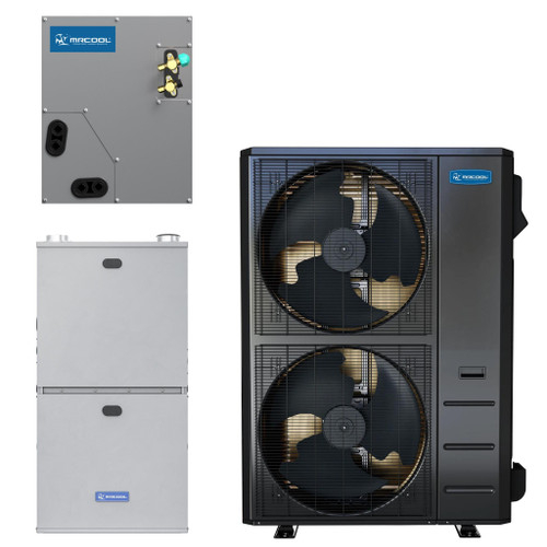 MRCOOL 5 Ton Central Universal Air Conditioner and 96% AFUE, 120K BTU 24.5" Gas Furnace Split System - Upflow or Horizontal - MGM96EE120D5NB-MCMP4860  Mini Split Systems Direct