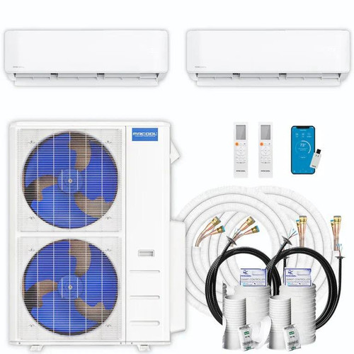 MRCOOL® DIY 5th Gen Multi-Zone 2-Zone 48,000 BTU 21.8 SEER2 (24K + 24K) Ductless Mini-Split Air Conditioner and Heat Pump - DIY-MULTI6-48 / DIY-24-2  Mini Split Systems Direct