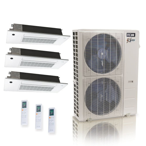 48,000 BTU 23 SEER2 ACiQ Extreme 3-Zone Slim Ceiling Cassette Mini Split System | R454B | 230v - 12+12+12 - ACiQ-48Z-HH-M6C / SCC-12-HH-MB-3  Mini Split Systems Direct