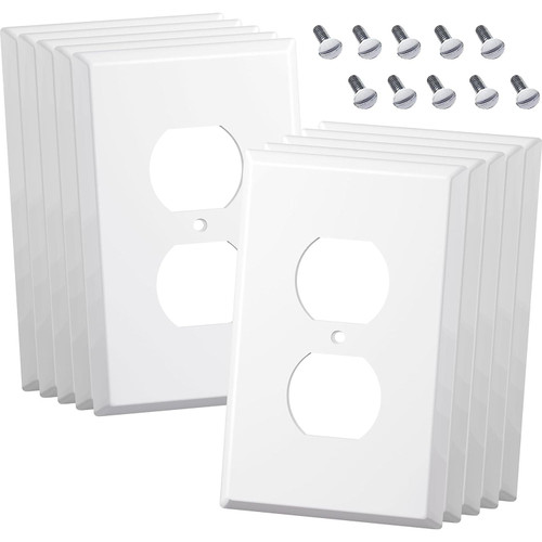 Pack of 10 1-Gang Standard Size Duplex Receptacle Wall Outlet Covers - White -   Mini Split Systems Direct