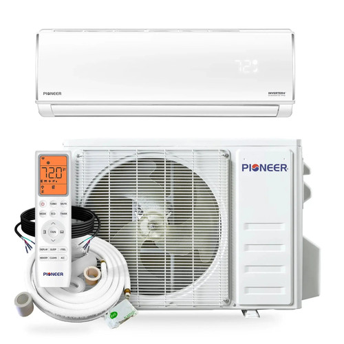 Pioneer® Diamante Pro™ 12,000 BTU 20.5 SEER2 115V High-Wall Ductless Mini-Split Air Conditioner Inverter Heat Pump with 16 Ft. Kit - WYT012ALSI20RL  Mini Split Systems Direct