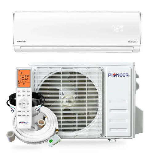 Pioneer® Diamante Pro™ 24,000 BTU 21 SEER2 230V High-Wall Ductless Mini-Split Air Conditioner Inverter Heat Pump with 16 Ft. Kit - WYT024GLSI20RL  Mini Split Systems Direct