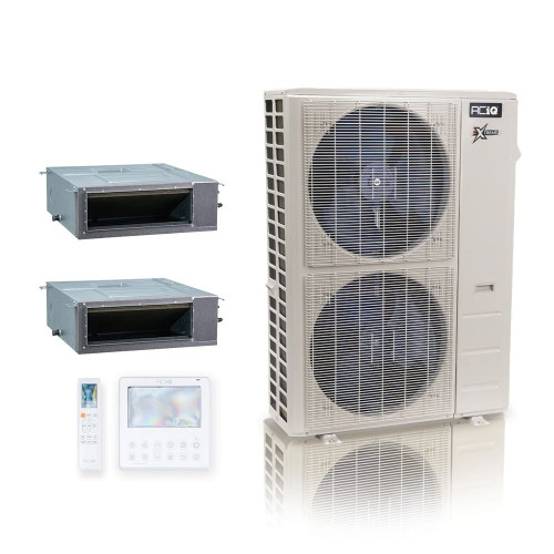 48,000 BTU ACiQ Extreme 20.4 SEER2 Dual Zone Concealed Duct Mini Split Heat Pump System - R454B | 230V - 24 + 24 - ACiQ-48Z-HH-M6C / ACIQ-24CD-HH-MC-2  Mini Split Systems Direct