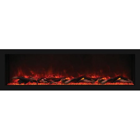 Remii 55" Deep Indoor or Outdoor Built-in Electric Fireplaces with Black Steel Surround - 102755-DE  Mini Split Systems Direct