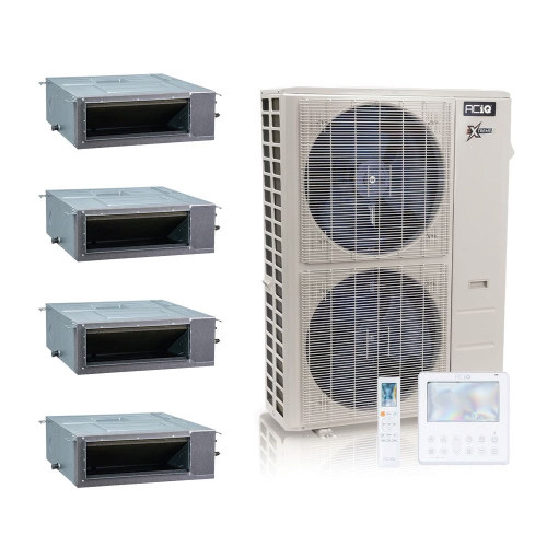 48,000 BTU ACIQ Extreme 20.4 SEER2 Quad Zone Concealed Duct Mini Split Heat Pump System - R454B | 230V - 9 + 9 + 9 + 9 - ACiQ-48Z-HH-M6C / ACIQ-09CD-HH-MC-4  Mini Split Systems Direct