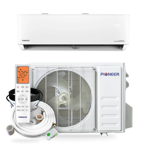 Pioneer® Quantum Hyperformance™ 24,000 BTU 22.5 SEER2 230V High-Wall Ductless Energy-Star Mini-Split Air Conditioner Inverter Hyper Heat Pump Full Set