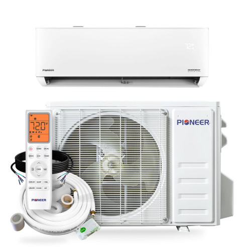 Pioneer® Quantum Ultra™ 12,000 BTU 24 SEER2 230V High-Wall Ductless Energy-Star Mini-Split Air Conditioner Inverter Heat Pump Full Set
