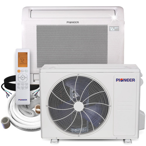 Pioneer® 16,000 BTU 22.4 SEER2 Floor Console Mini-Split Inverter++ Energy-Star Air Conditioner Heat Pump System Full Set 230V