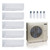 48,000 BTU ACIQ Standard 24 SEER2 Five Zone Wall Mount Mini Split Heat Pump System - R454B | 230V - 9 + 9 + 9 + 9 + 9 - ES-48Z-M6C / ACIQ-09W-HH-MD-5  Mini Split Systems Direct