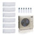55,000 BTU ACIQ Standard 22 SEER2 6 Zone Wall Mount Mini Split Heat Pump System - R454B | 230V - 6 + 6 + 6 + 6 + 6 + 9 - ES-55Z-M6C / ACIQ-06W-HH-MD-5 / ACIQ-09W-HH-MD  Mini Split Systems Direct