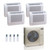 55,000 BTU ACIQ Standard 22 SEER2 Quad Zone Floor Mount Mini Split Heat Pump System - R454B | 230V - 9 + 9 + 9 + 12 - ES-55Z-M6C / ACIQ-09FM-HH-MD-3 / ACIQ-12FM-HH-MD  Mini Split Systems Direct