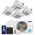 DELLA 42000 BTU Quad-Zone Ceiling Cassette Mini Split AC (9K+9K+18K+18K) - Up to 2800 Sq.Ft.