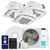 DELLA 42000 BTU Tri-Zone Ceiling Cassette Mini Split AC (18K+18K+18K) - Up to 3000 Sq.Ft.