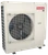 Goodman 5 Ton 16.6 SEER2 R-32 Central Heat Pump Split System with Evaporator Coil & Modular Blower, a white unit with metal grill fan and Goodman label on a rectangular shape