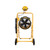 XPOWER FA-300K6 1/4 HP 2100 CFM 4 Speed 14" Warehouse, Dock, Trailer Cooling Fan with Timer, 300T-Black Mobile Trolley, and L-30 LED Spotlight