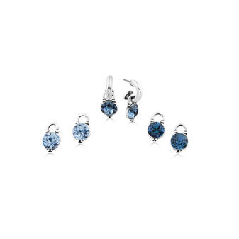 Swarovski® crystal Pretty Woman Earrings in Light Sapphire, Denim Blue & Montana (E2702)