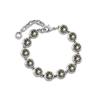 Black Diamond A-list Bracelet - Burnished Silver / Adjustable Bracelet / Swarovski Crystal / Tennis Bracelet / Elegant / Gift Ideas