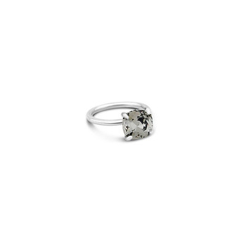Black Diamond Starlight Cushion-Cut Ring in Sterling Silver 925  - Please allow 10 -15 working days for manufacturing.