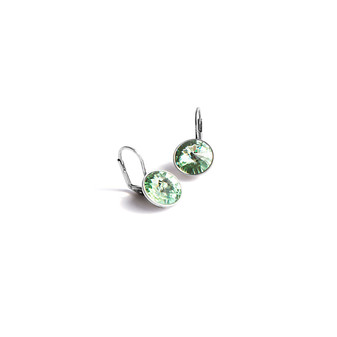 Mint Green Crystal Earrings