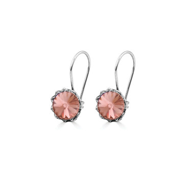 Floral Rivoli Swarovski Crystal  Drop Earrings. NEW COLOURS