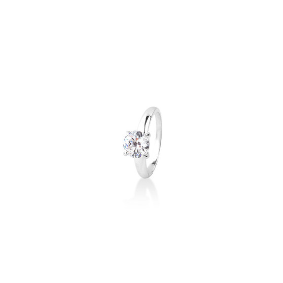 Bold Solitaire Ring ( April)  - Sterling Silver 925   - Please allow 10 -15 working days for manufacturing.