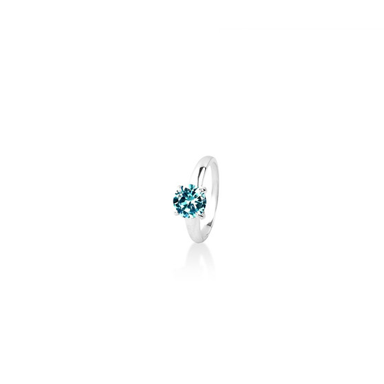 Aquamarine  ( March ) Bold Solitaire Ring - Sterling Silver 925  - Please allow 10 - 15 working days for manufacturing.