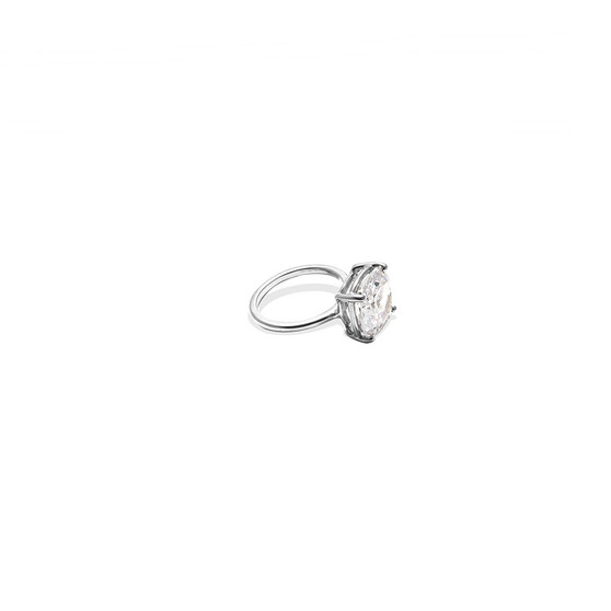 Cushion-Cut Cubic Zirconia Stackable Ring in Sterling Silver 925  - Please allow 10 - 15 working days for manufacturing.