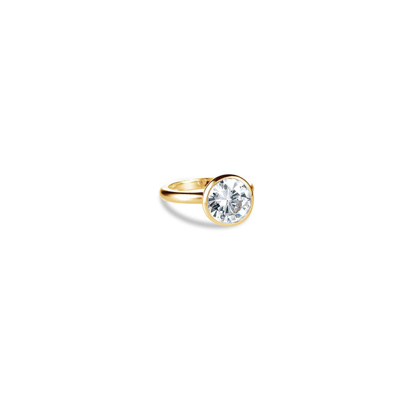 18ct Gold Vermeil Bold Cubic Zirconia Ring  - Please allow 10 -15 working days for manufacturing.