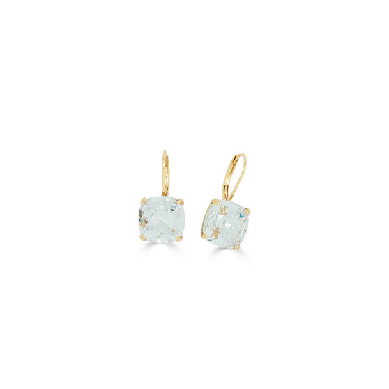 18ct Gold-plated Crystal Cushion Earrings