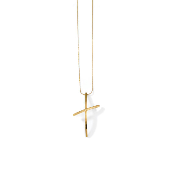 18ct Gold-plated Delicate Cross Necklace