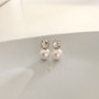 18ct Gold -Plated Crystal And Pearl Drop Earrings