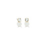 18ct Gold -Plated Crystal And Pearl Drop Earrings