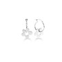 Sterling Silver Hoop Earrings With Detachable Daisy Charms