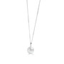 Sterling Silver Shell Pearl Pendant On Slender Chain.