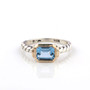 Sterling Silver With 9ct Yellow Gold Swiss Blue Topaz