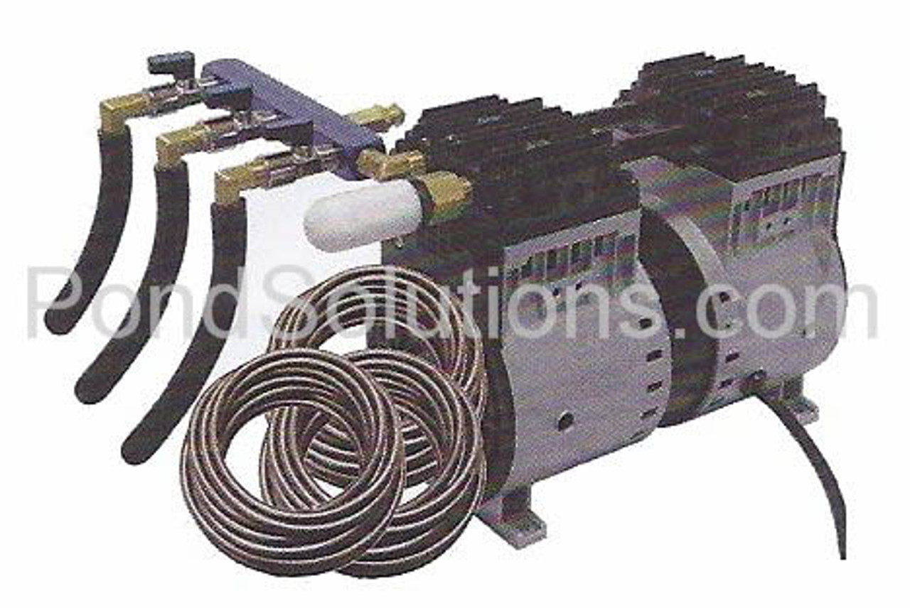 SCPA66 1/2 HP Rocking Piston Pond Aeration Systems 3 Double Diffusers Poly Tubing