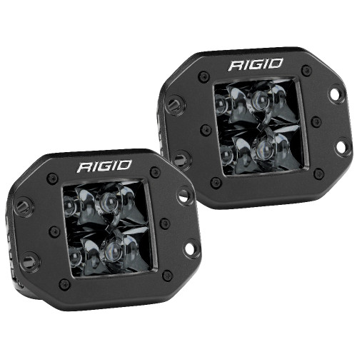 Rigid Industries D-Series PRO Flush Mount - Spot LED - Midnight Edition - Pair - Black [212213BLK]